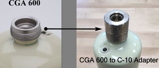 Use of Gasco Regulator Adapter for a CGA 600 Connection to a C-10